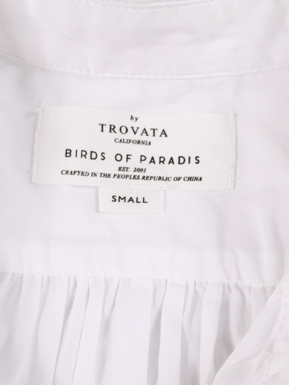 Birds of Paradis by Trovata White Cotton Ruffle Sleeve Blouse Small - Picture 7 of 9